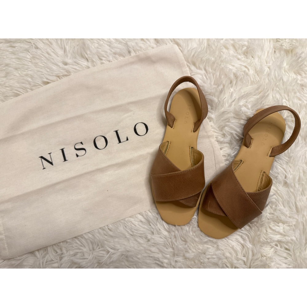 Nisolo | All-Day Cross Strap Sandal | Almond | Size 5